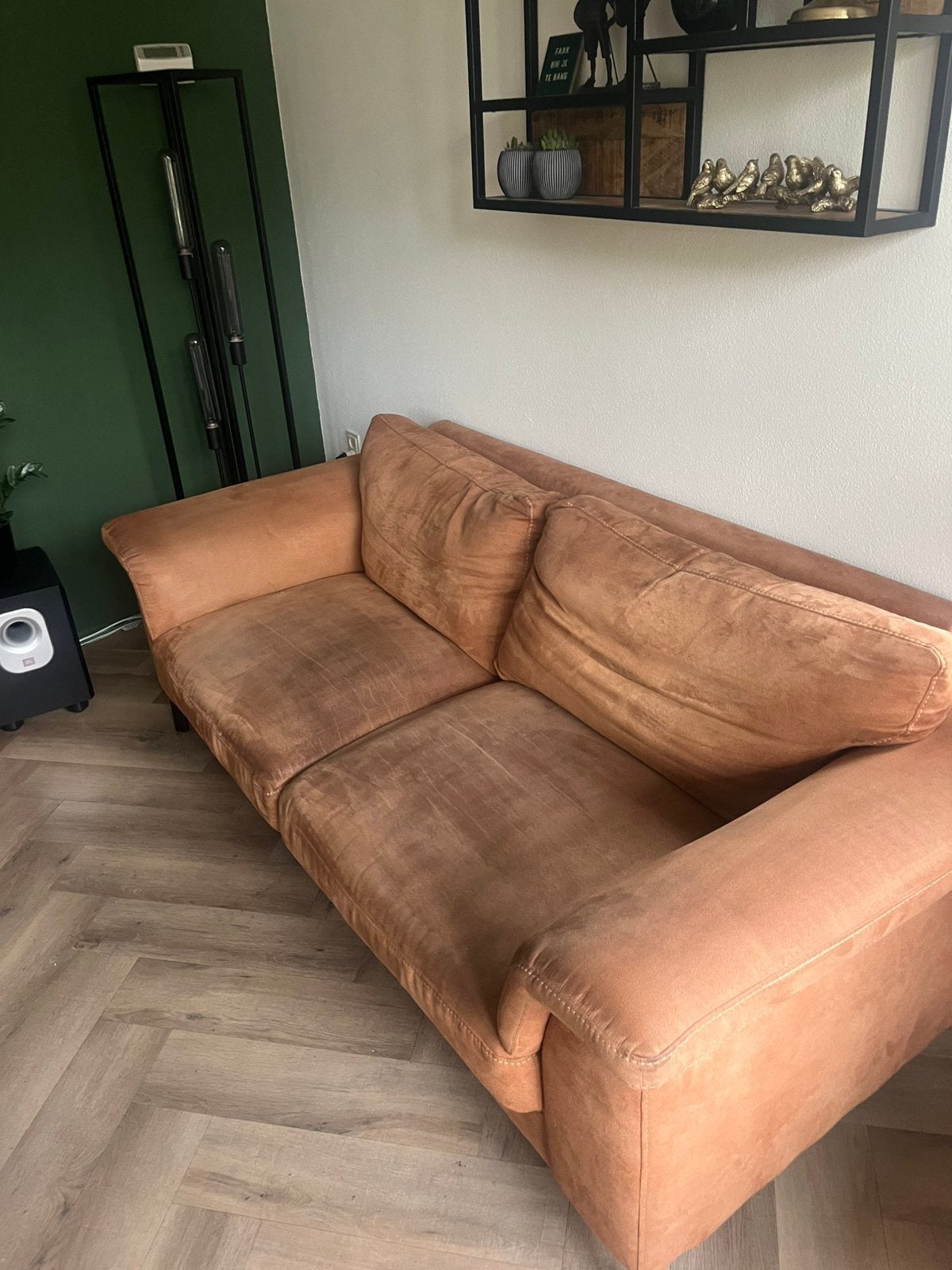 2,5 zit bank  cognac kleur, Ophalen, Gebruikt, 150 tot 200 cm, Tweepersoons