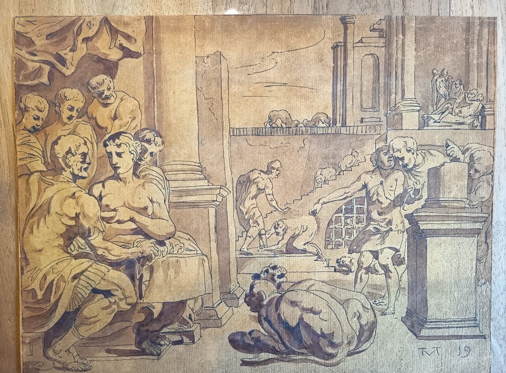 Pentekening uit de 17 de eeuw - Theodoor van thulden, Antiek en Kunst, Kunst | Etsen en Gravures, Ophalen of Verzenden