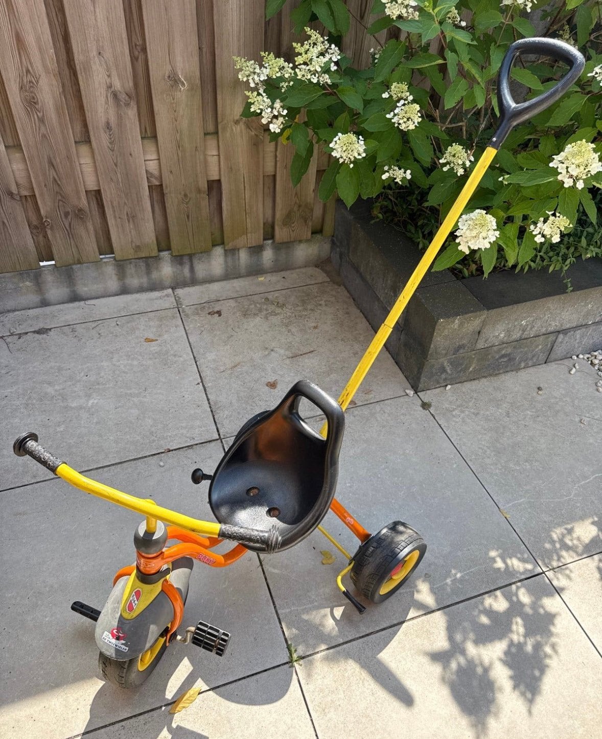Puky driewieler met duwstang, Fietsen en Brommers, Ophalen, Gebruikt, Velgrem, Duwstang