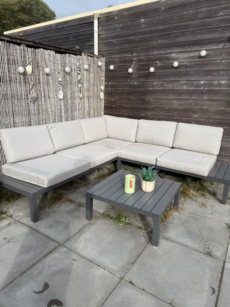 Lounge set inclusief tafeltje, Ophalen, 5 zitplaatsen, Bank, Aluminium