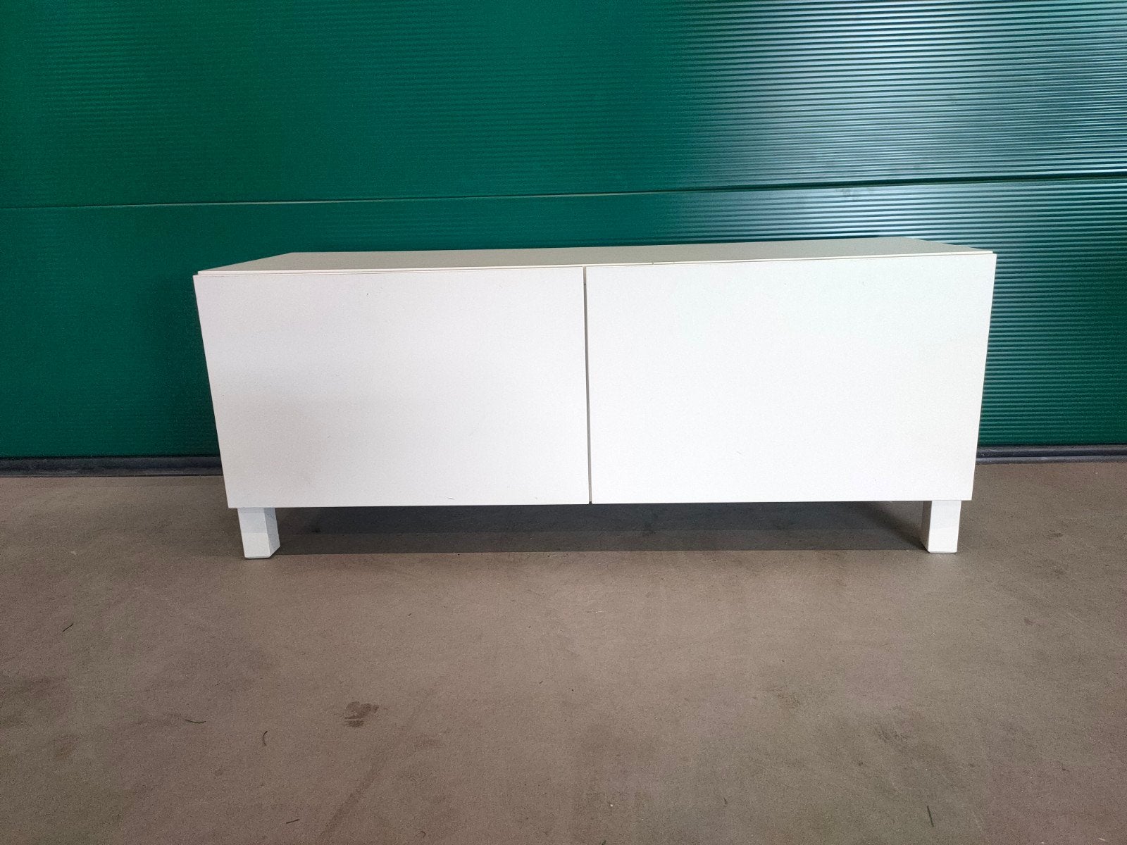 Compact wit tv-meubel met 2 softclose lades, Ophalen, Gebruikt, 50 tot 100 cm, Minder dan 100 cm