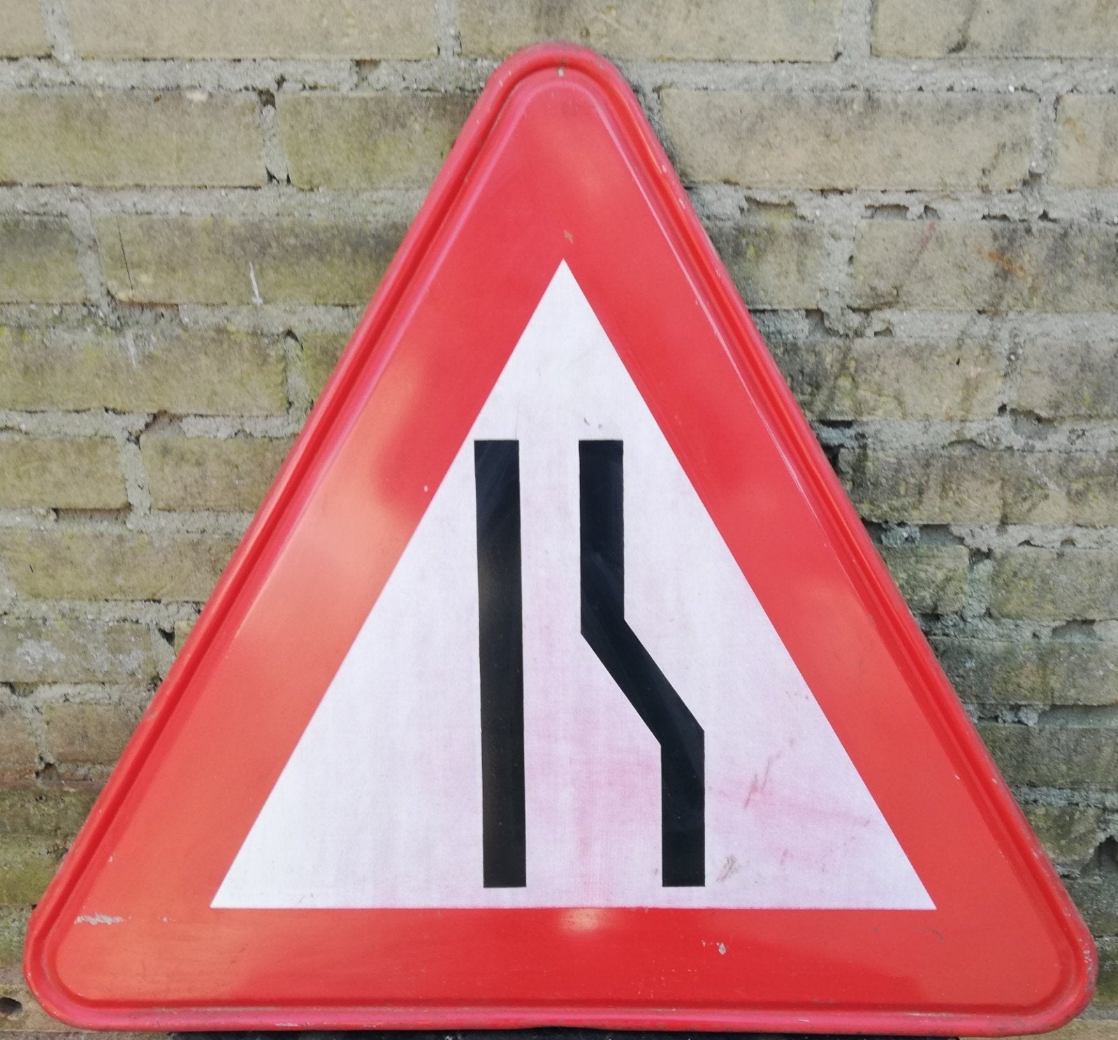 Verkeersbord. Wegversmaling. Vintage. 63/56 cm., Ophalen, Gebruikt