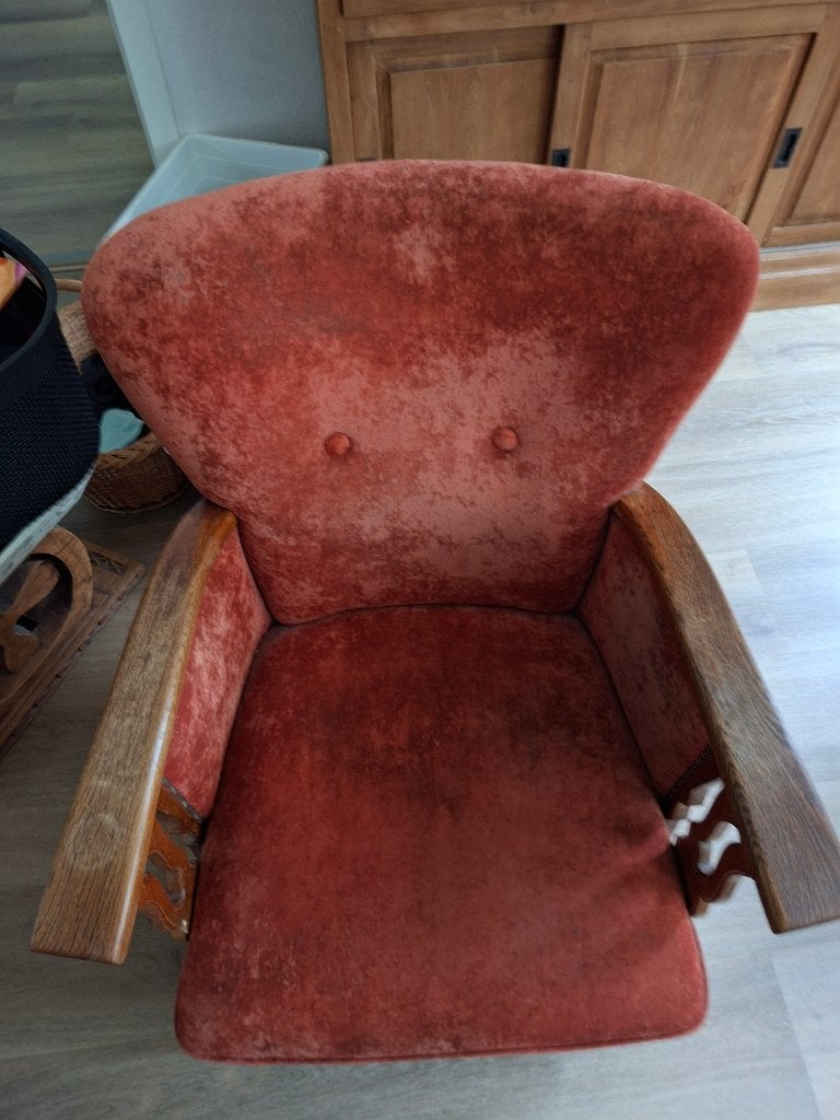 vintage fauteuil, Ophalen, Gebruikt, Jaren 50 /60, Minder dan 75 cm