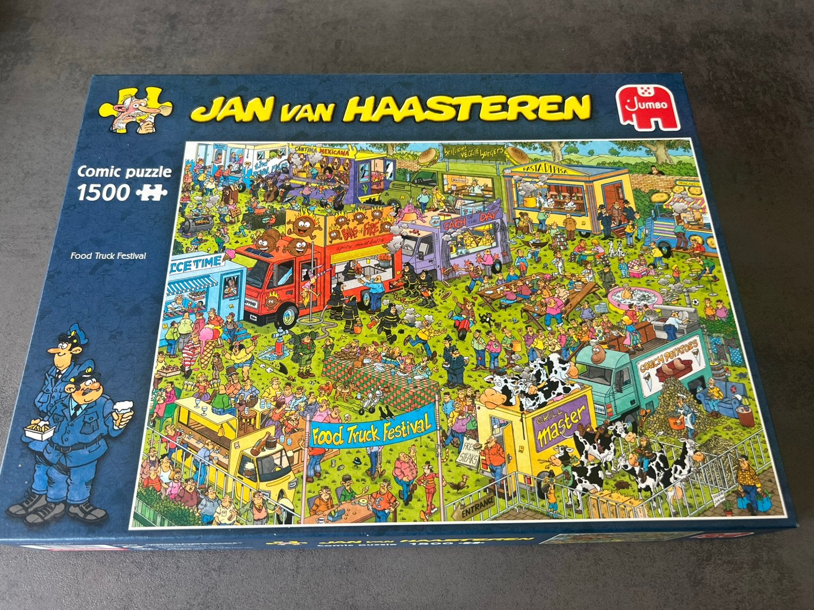 Jan van Haasteren puzzel 1500 stukjes Foodtruck Festival, Ophalen of Verzenden, 500 t/m 1500 stukjes, Zo goed als nieuw