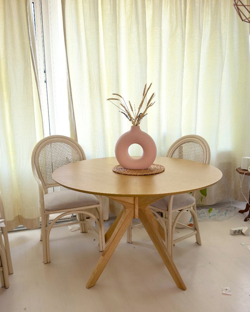 Goossens Sanoa ronde eettafel 120cm, Ophalen, Zo goed als nieuw, Minimalistisch, Skandinavisch, Japandi, Vier personen