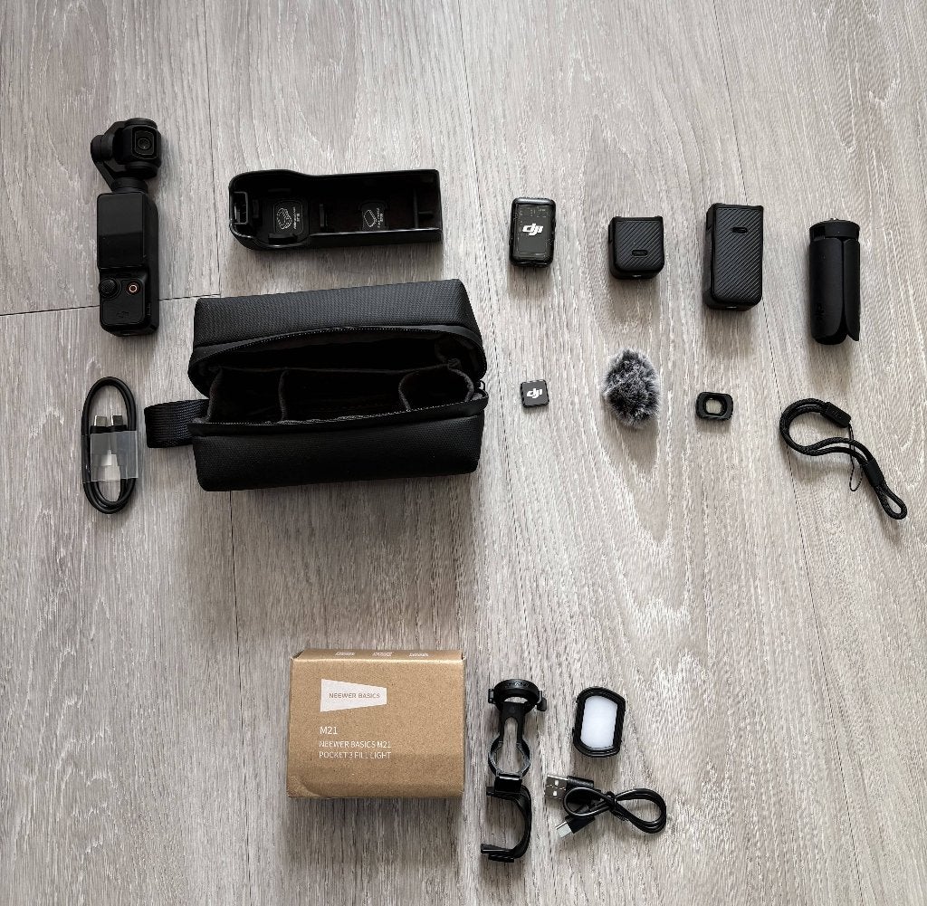 DJI Osmo Pocket 3 Creator + extra's SD 128 GB+lamp - ZGAN, Overige merken, Zo goed als nieuw, Geheugenkaart, Camera