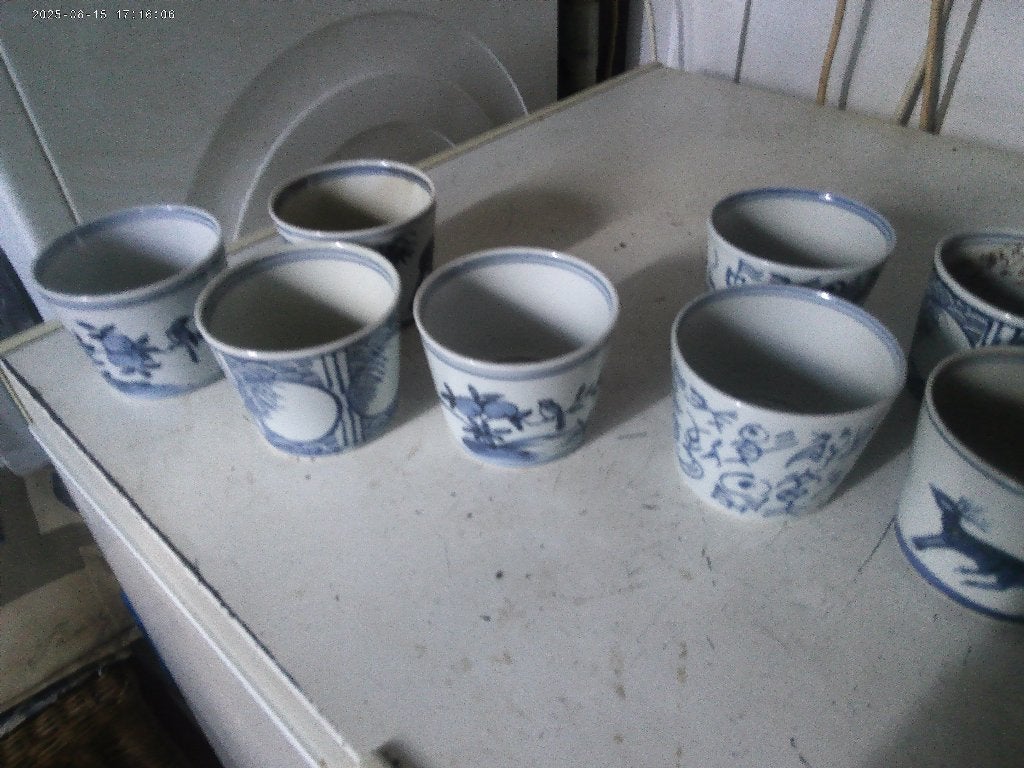 6 kleine bloem potjes, Tuin en Terras, Bloempotten, Ophalen, Rond, Aardewerk, Minder dan 40 cm