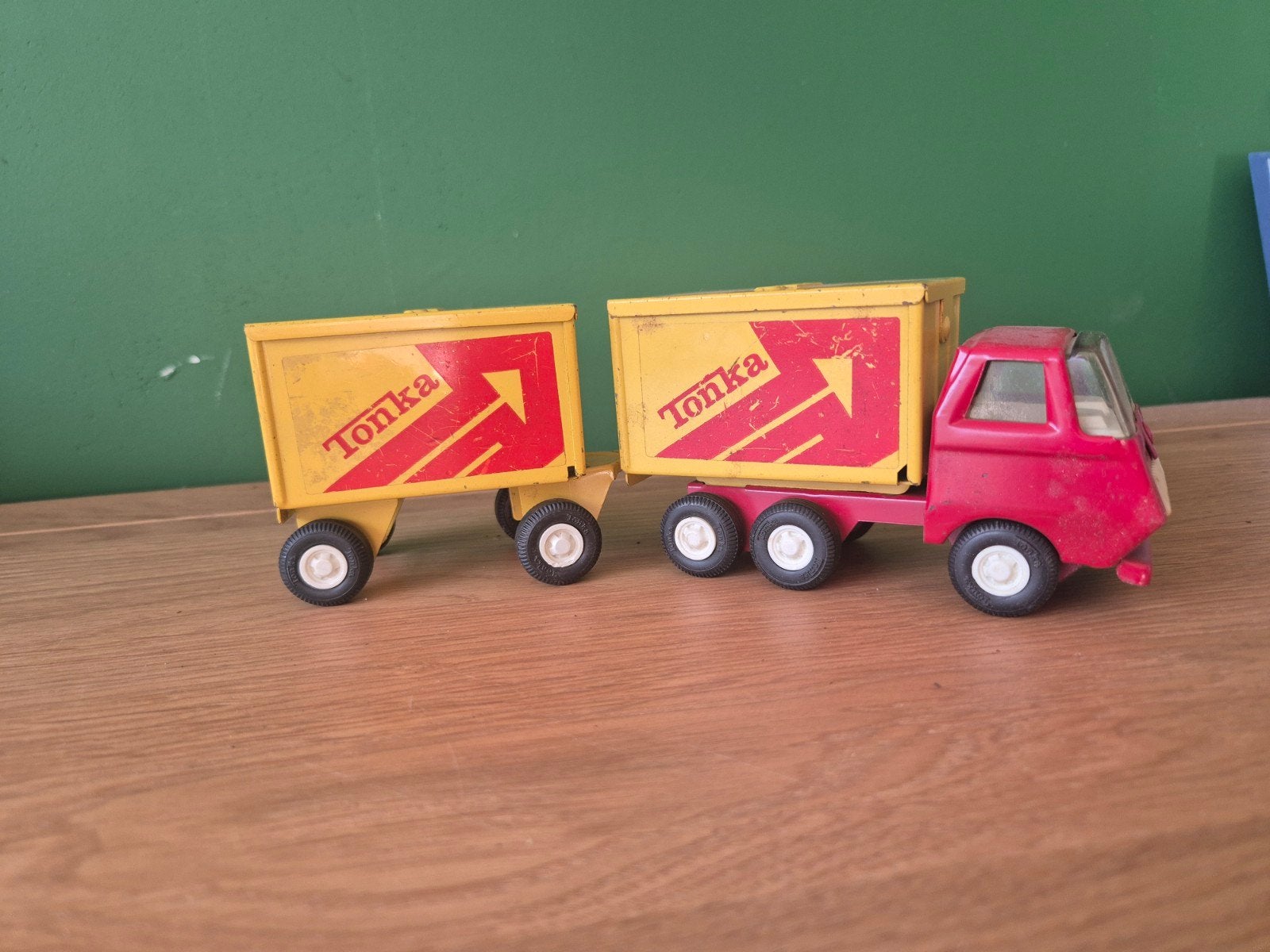 Vintage Tonka Truck met Aanhanger - Voor Verzamelaars, Ophalen, Gebruikt