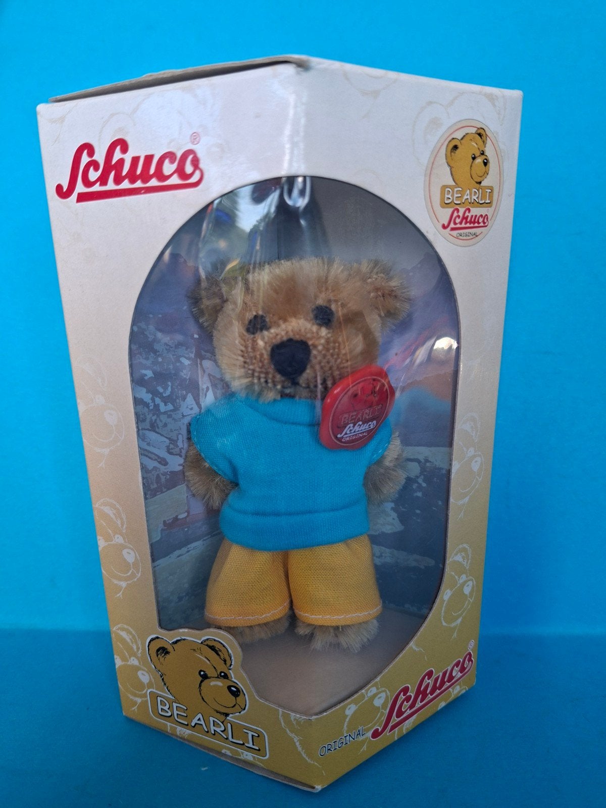 Schuco Bearli Original Vintage Beer Bear Blauw Geel, Ophalen of Verzenden, Nieuw, Jongen of Meisje