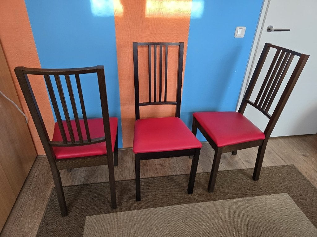 Ikea stoelen 3 st., Ophalen, Compact, Zo goed als nieuw, Leer