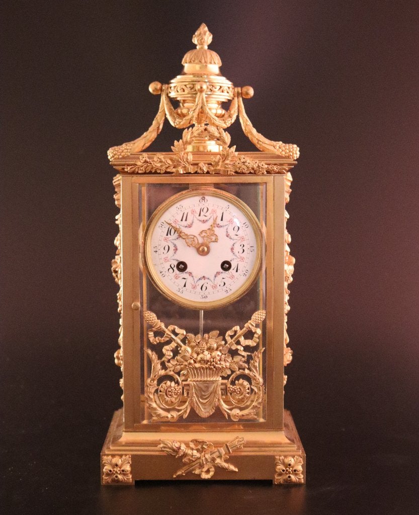 Antieke Franse glaspendule, Ophalen of Verzenden