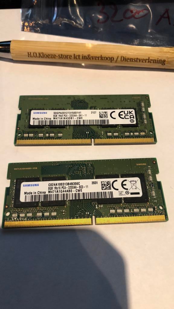 Samsung 8gb ddr4 3200AA, DDR4, 8 GB, Ophalen of Verzenden, Zo goed als nieuw