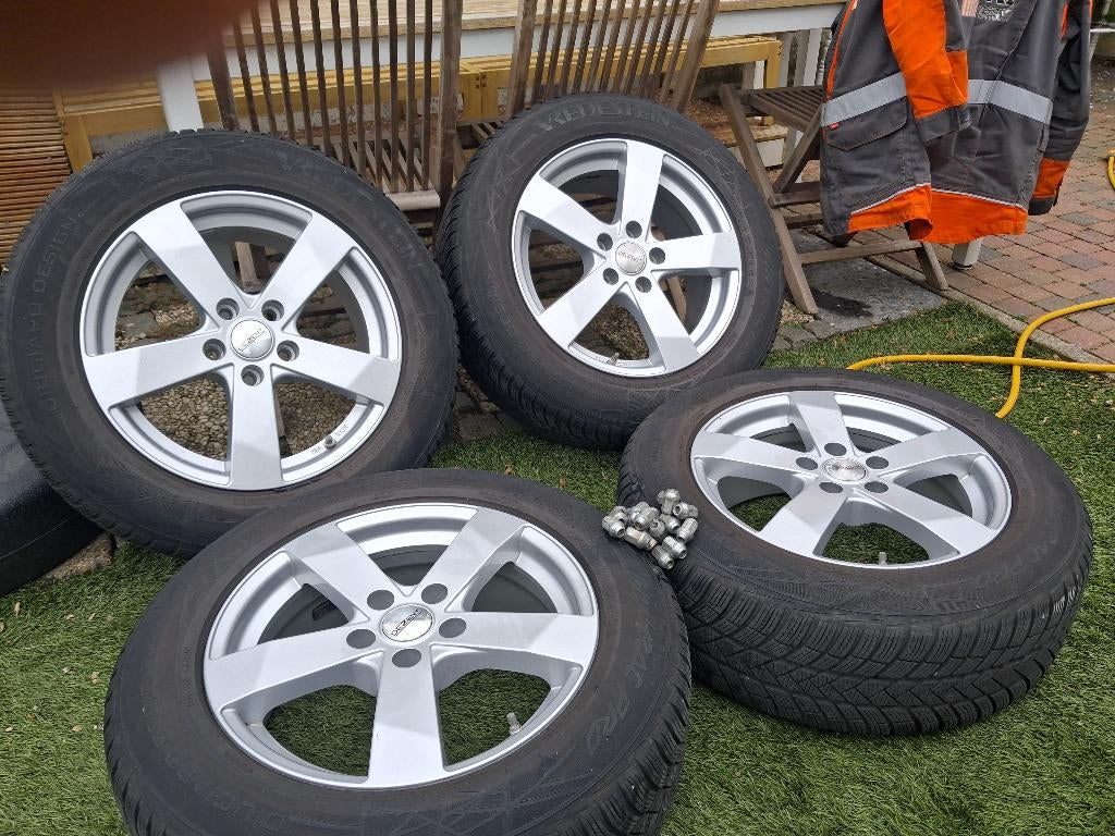 Velgen met winterbanden, Ophalen, Gebruikt, Banden en Velgen, 17 inch