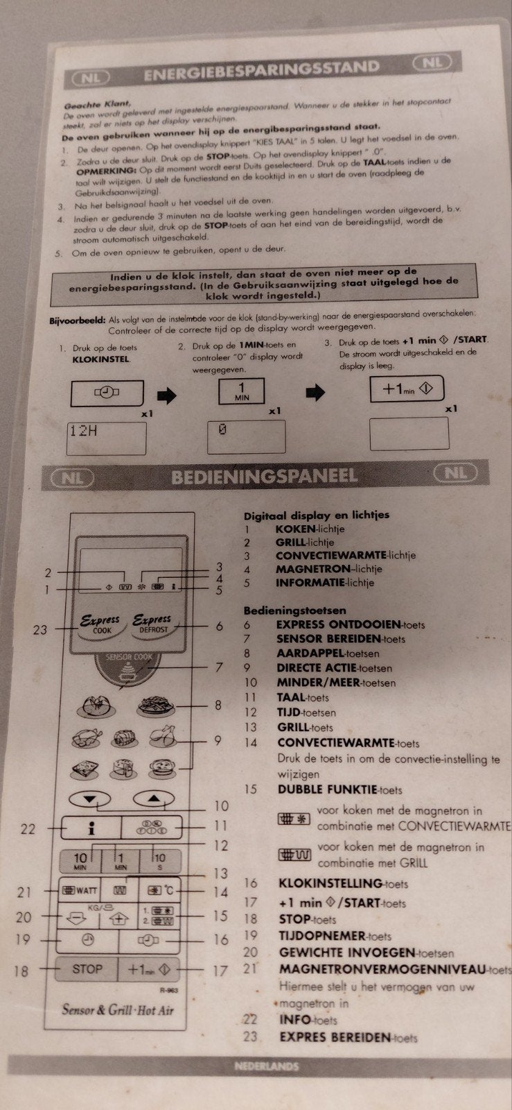 Sharp Combimagnetron met Sensor Cook - Display defect, Witgoed en Apparatuur, Ophalen, Combimagnetron, Gebruikt, Vrijstaand