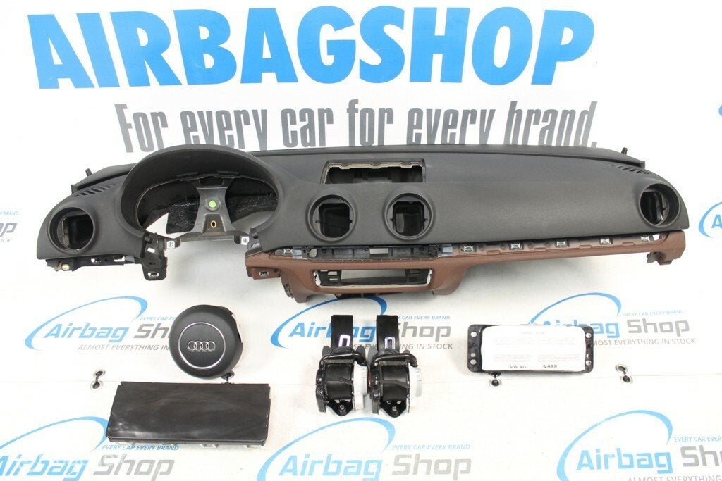 Airbag set - Dashboard zwart/bruin 3 spaak Audi A3 8V