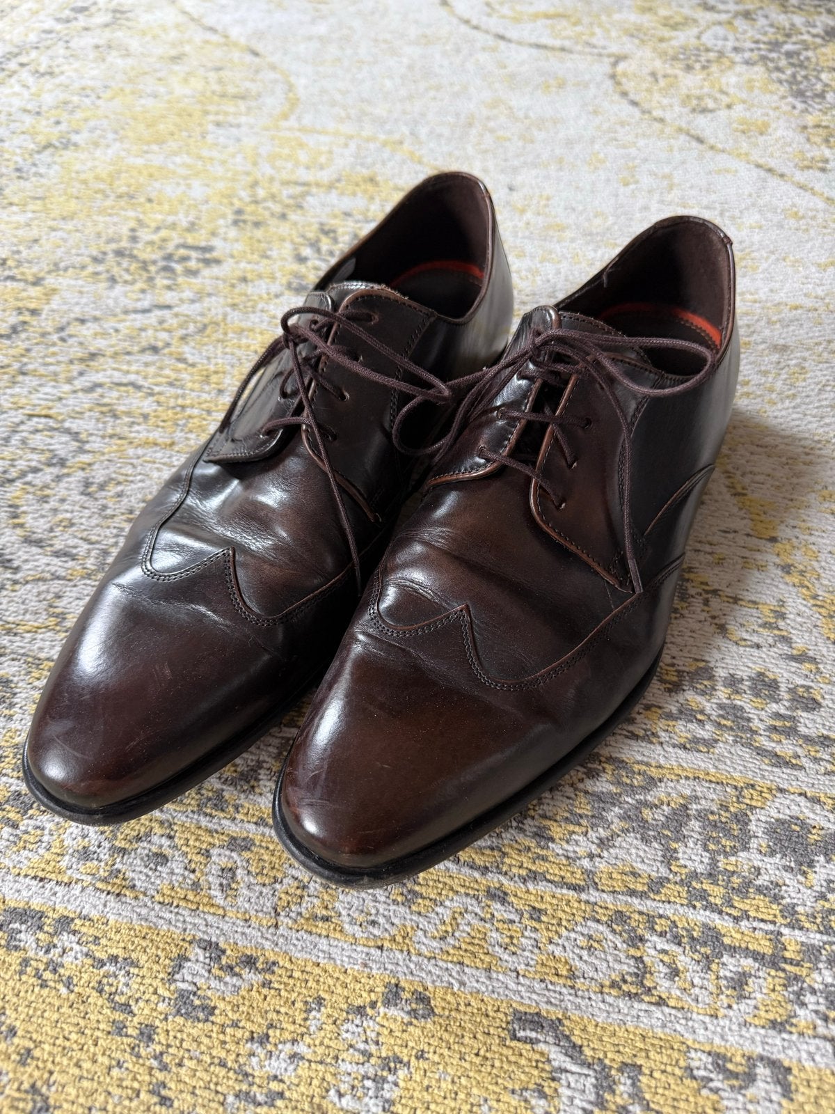 Lloyd Percy Nette Schoenen - Bruin Leer - Maat 45, Ophalen of Verzenden, Gedragen, Bruin, Veterschoenen