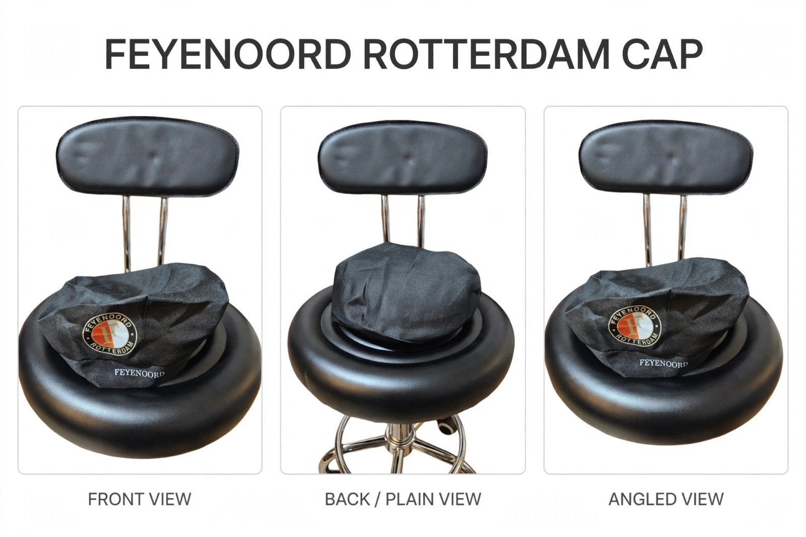 Feyenoord Rotterdam Cap - Zwart met logo, Nieuw, Pet, Feyenoord, One size fits all