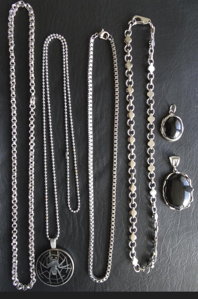 Partij nieuwe roestvrij staal Sieraden 6 Stuks, Ophalen of Verzenden, Nieuw