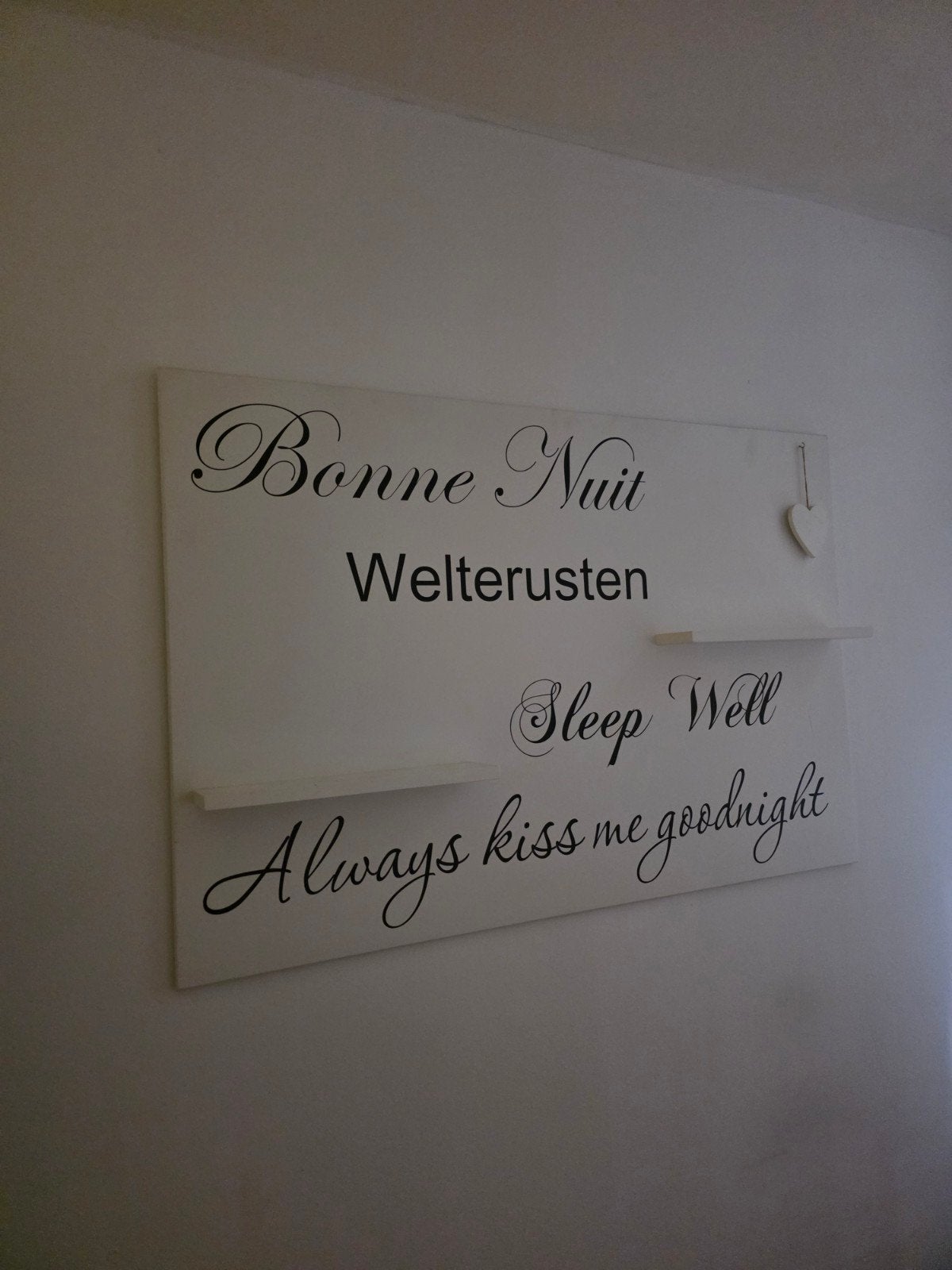 Grote Wandbord voor in de slaapkamer, Ophalen