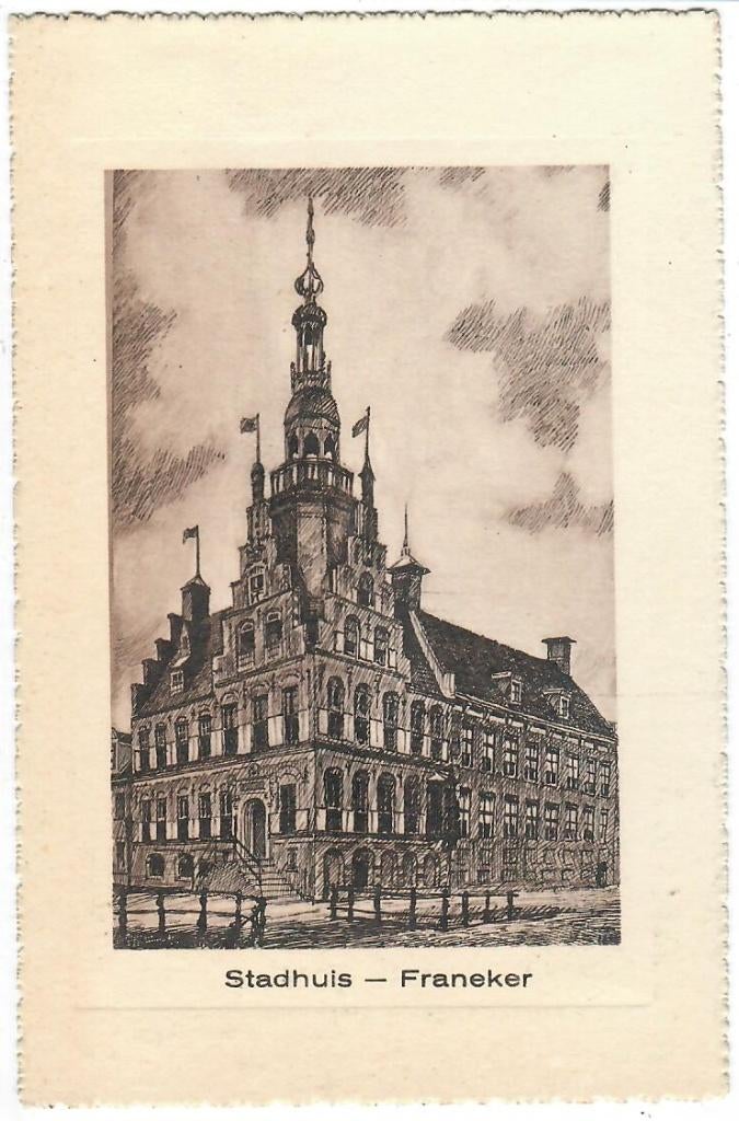 Franeker - Stadhuis, Verzenden, 1920 tot 1940, Ongelopen, Friesland
