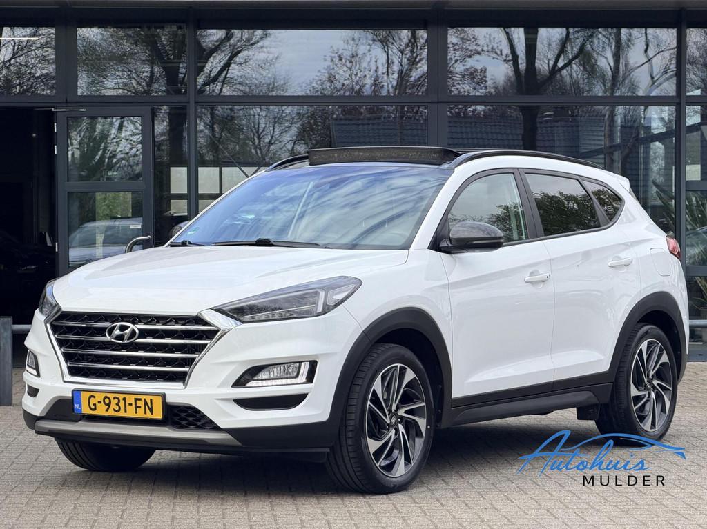 Hyundai Tucson 1.6 T-GDi Premium 4WD | Pano | Stoel-Stuurver, Auto's, Hyundai, Gebruikt, 4 cilinders, Wit, Leder