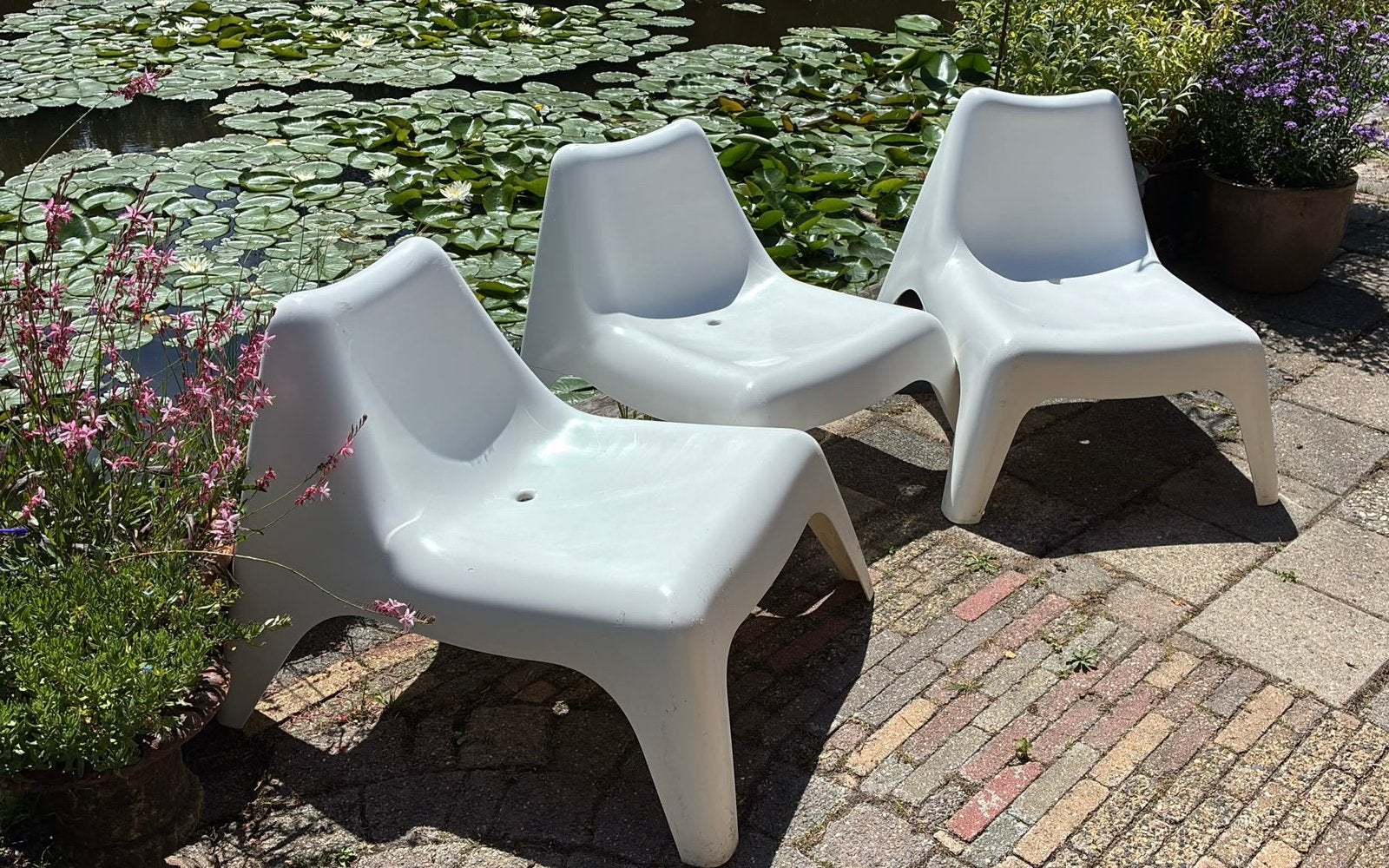 Ikea PS collectie tuinstoelen, Ophalen, Zo goed als nieuw, Kunststof, Stapelbaar