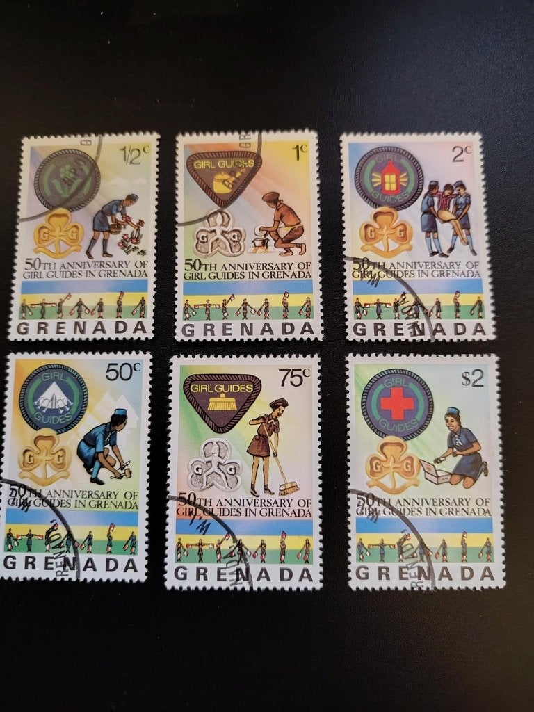 1976 Grenada (mi 758-763) scouting padvinderij (zie scan), Ophalen of Verzenden, Gestempeld, Overige thema's