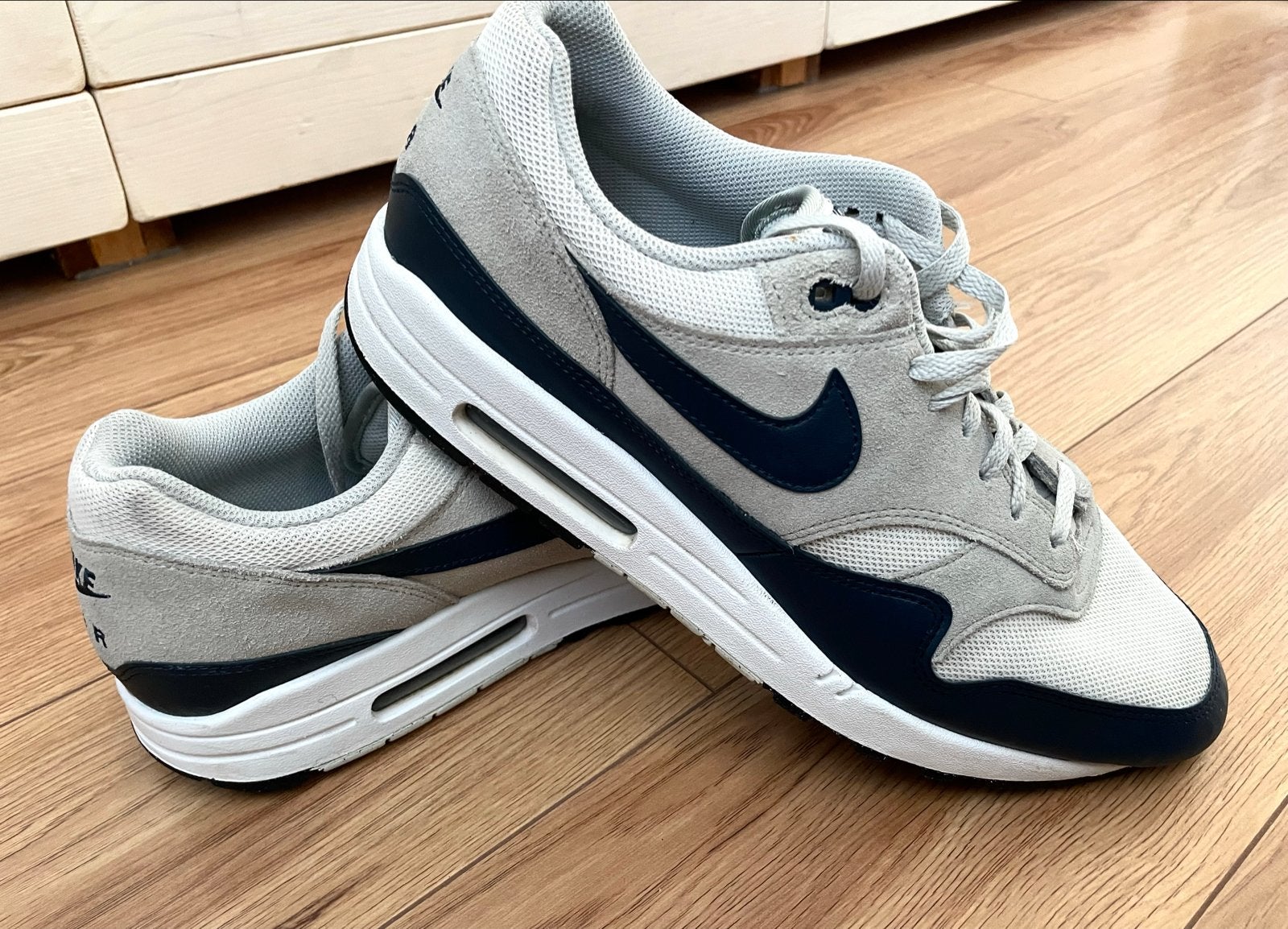 Nike Air Max  maat 7,5 Sneakers - Grijs/Donkerblauw, Overige kleuren, Ophalen of Verzenden, Sneakers of Gympen, Zo goed als nieuw