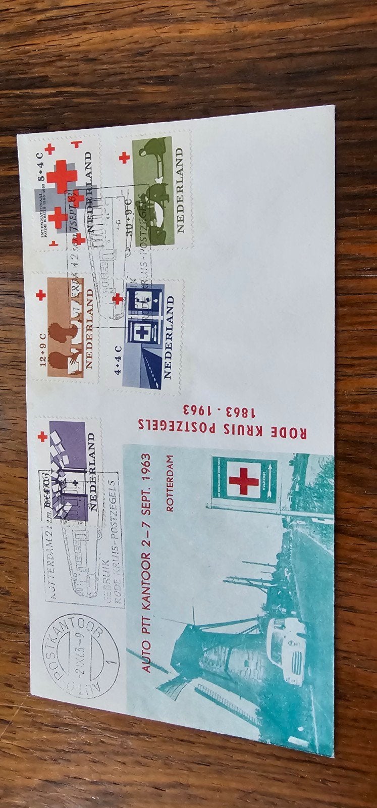 Envelop 100 jaar Rode Kruis - Postzegels 1863-1963, Verzenden, Nederland