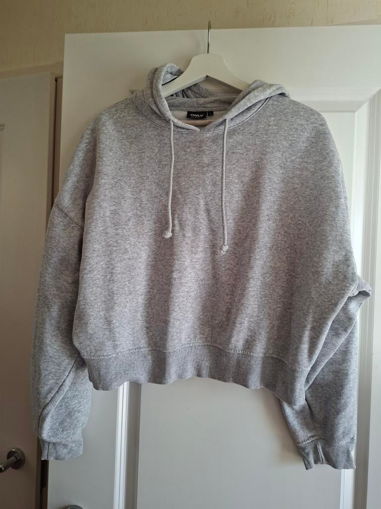 Grijze korte hoodie dames maat L, Kleding | Dames, Ophalen of Verzenden
