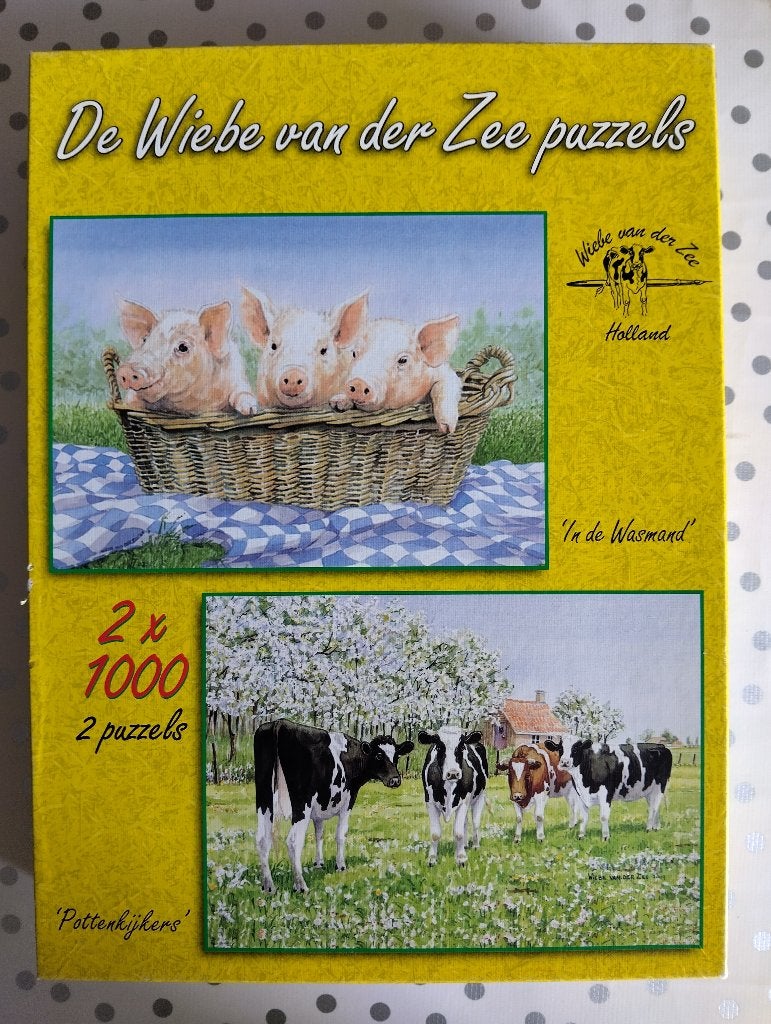 2 puzzels in een doos, Ophalen, 500 t/m 1500 stukjes, Gebruikt, Legpuzzel