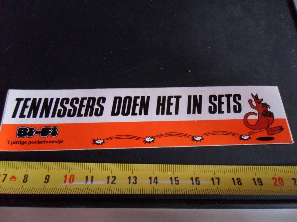 sticker Tennissers doen het in sets BI-FI Pocketworstje, Ophalen, Zo goed als nieuw