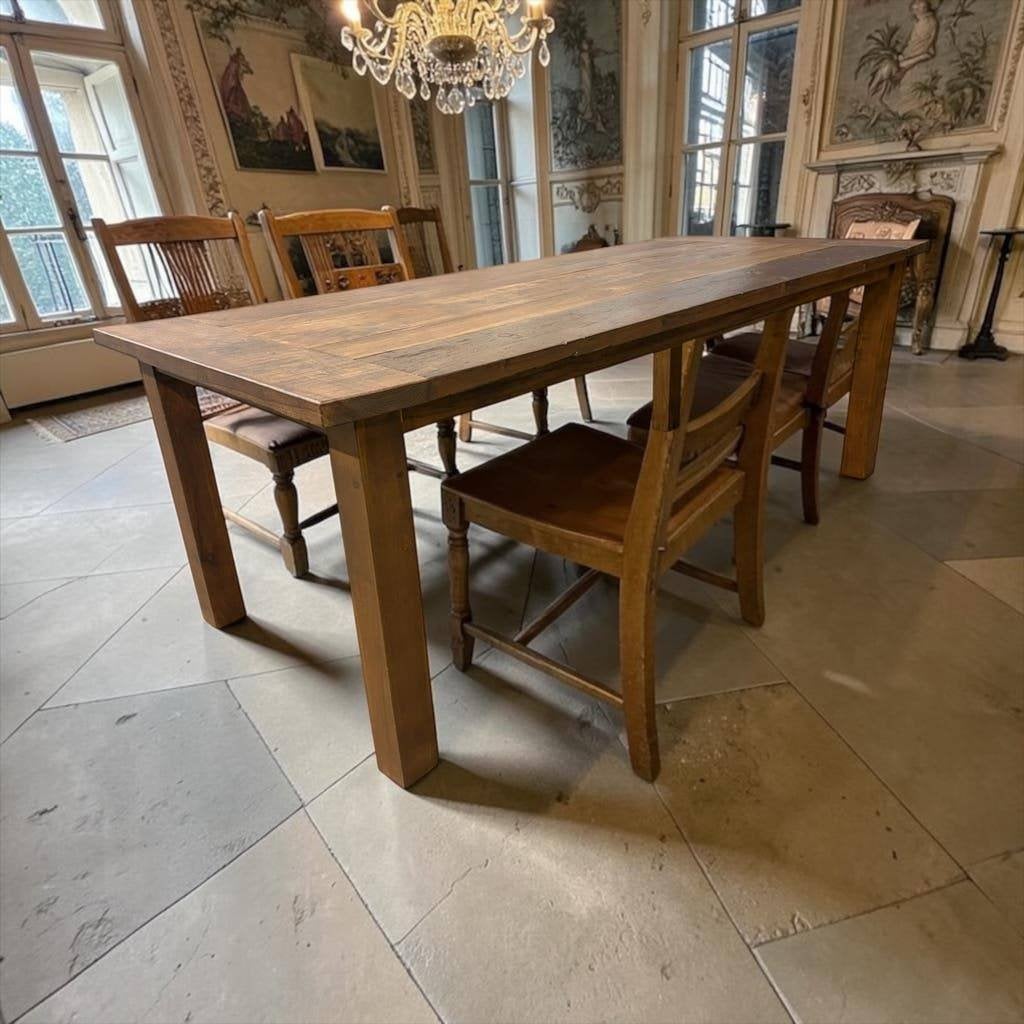 Vintage XL massief houten eettafel / boerentafel, Ophalen