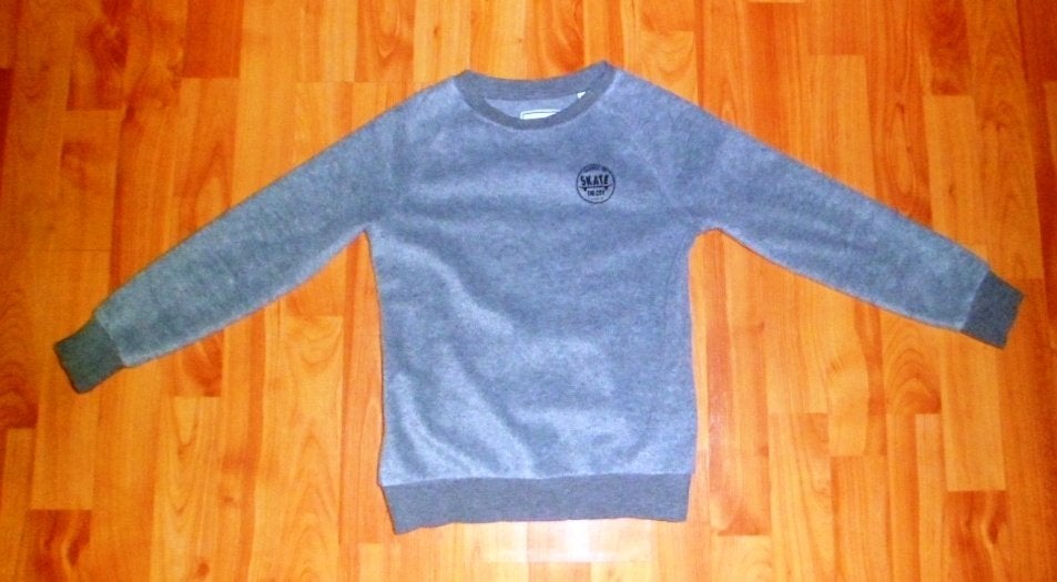 Sweater Badstof grijs  C&A maat 128, Kinderen en Baby's, Kinderkleding | Maat 128, C&A, Trui of Vest, Ophalen of Verzenden, Zo goed als nieuw