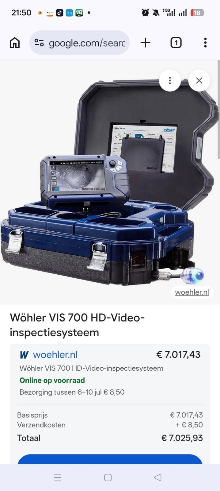 Wohler vis 700 inspectie camera, Ophalen, Nieuw