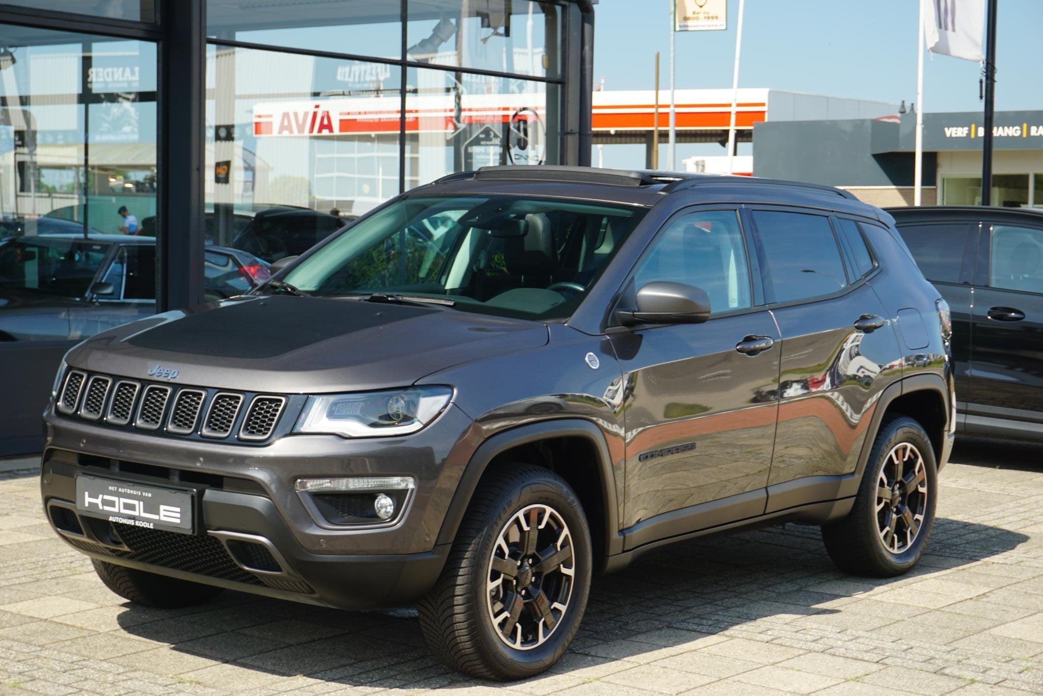 Jeep Compass 4xe 240 Plug-in Hybrid Electric Trailhawk | PAN, Automaat, 4 cilinders, Met garantie (alle), Bedrijf