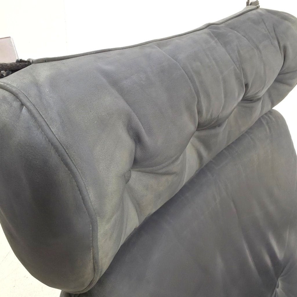Swing stoel jaren 60 grijs met chrome design kwaliteit, Ophalen, Gebruikt, Leer, Eén