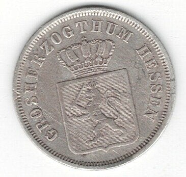 26-1066 Hesse-Darmstadt 6 kreuzer 1848, Ophalen of Verzenden, Duitsland, Losse munt, Zilver