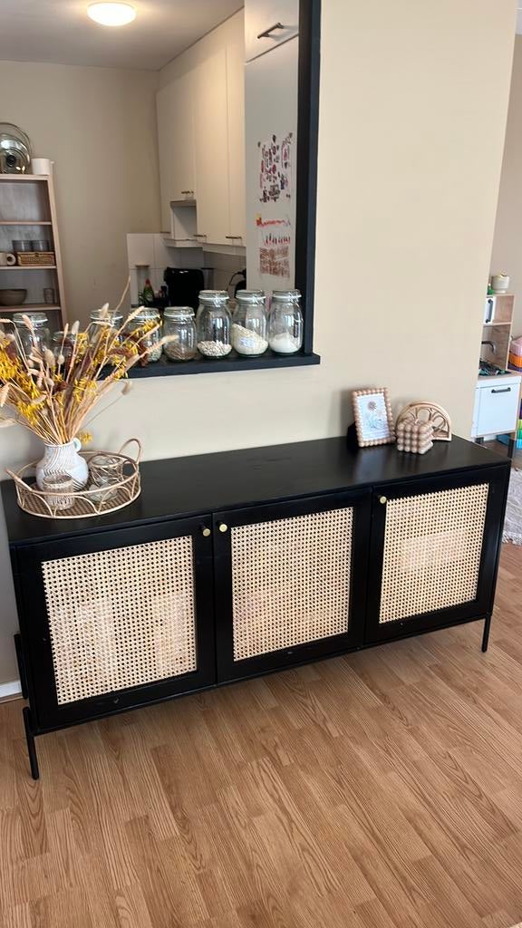 Westwing Vienna dressoir kast zwart webbing, Ophalen, Zo goed als nieuw, 25 tot 50 cm, 50 tot 100 cm