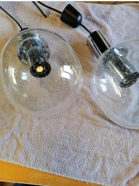 Vintage design Glashütte Limburg hanglamp stukprijs, Ophalen, E27 (groot), Zo goed als nieuw, Glas