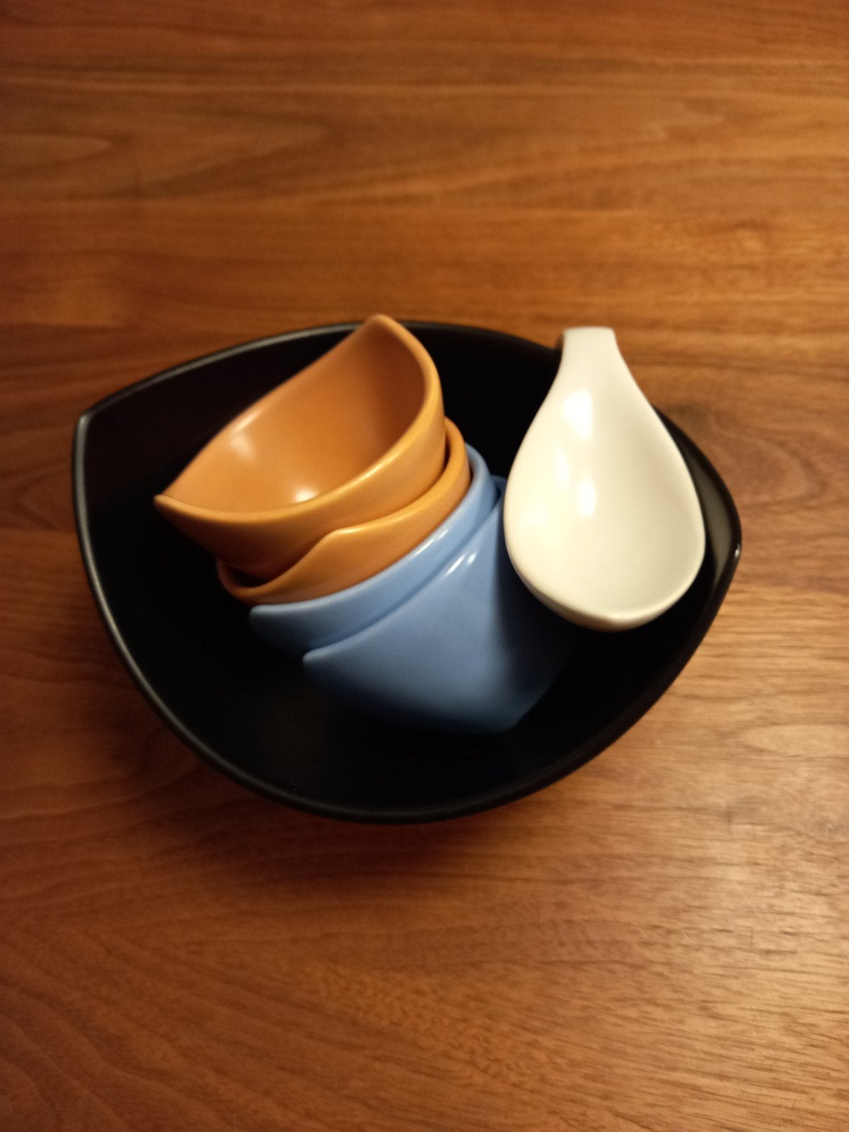 Pindaset pastel 6-delig schaaltjes grote kom lepel, Overige typen, Nieuw, Ophalen of Verzenden, Overige stijlen