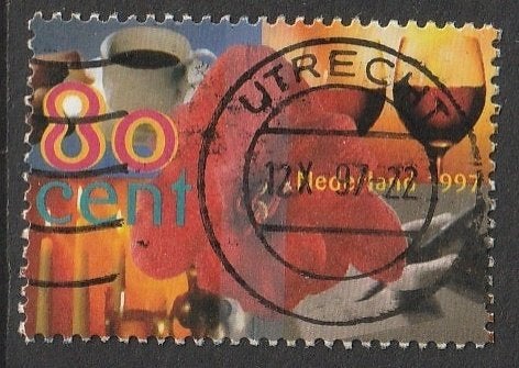 Nederland 1997 1720a Glazen wijn, Gest Utrecht, Ophalen of Verzenden, Na 1940, Gestempeld