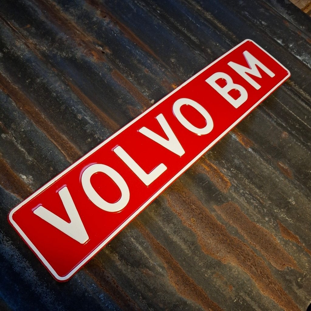 Volvo BM - Metalen nummerplaat, Metaal, Rood, Vintage, Ophalen of Verzenden