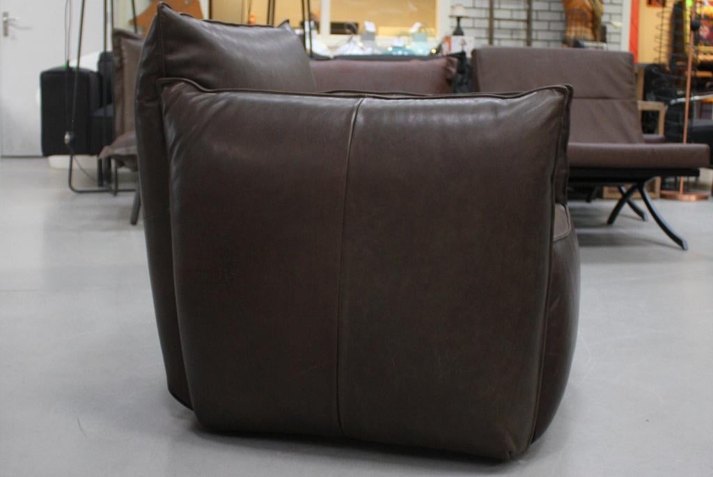 Luxe fauteuil VASA Jess Design volledig leer donkerbruin, Ophalen, Zo goed als nieuw, 75 tot 100 cm, Leer