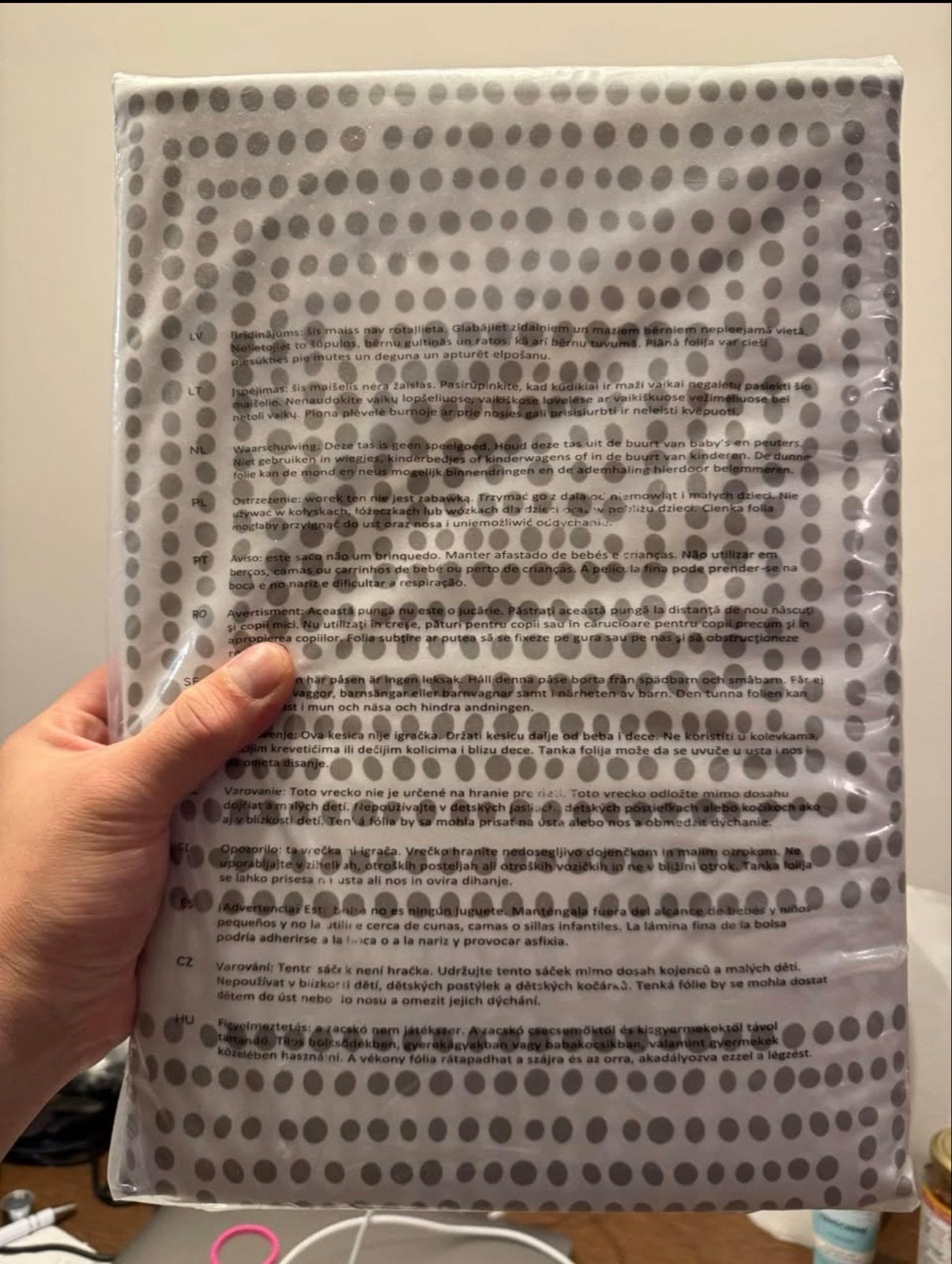 Microfiber Dekbedovertrek King size - Lichtgrijs geruit, Ophalen, Overige merken, Jongetje of Meisje, Nieuw