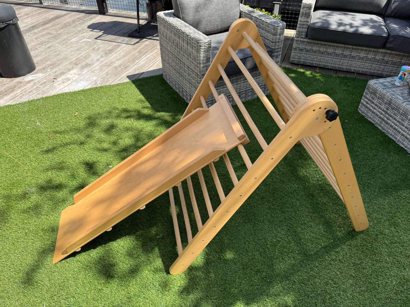 Houten Klimrek met Glijbaan - Montessori Speelgoed, Kinderen en Baby's, Ophalen, Zo goed als nieuw, Klimwand