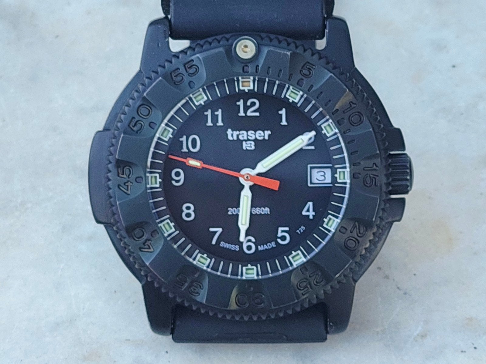 Traser H3 horloge met tritium, Ophalen of Verzenden, Waterdicht, Gebruikt