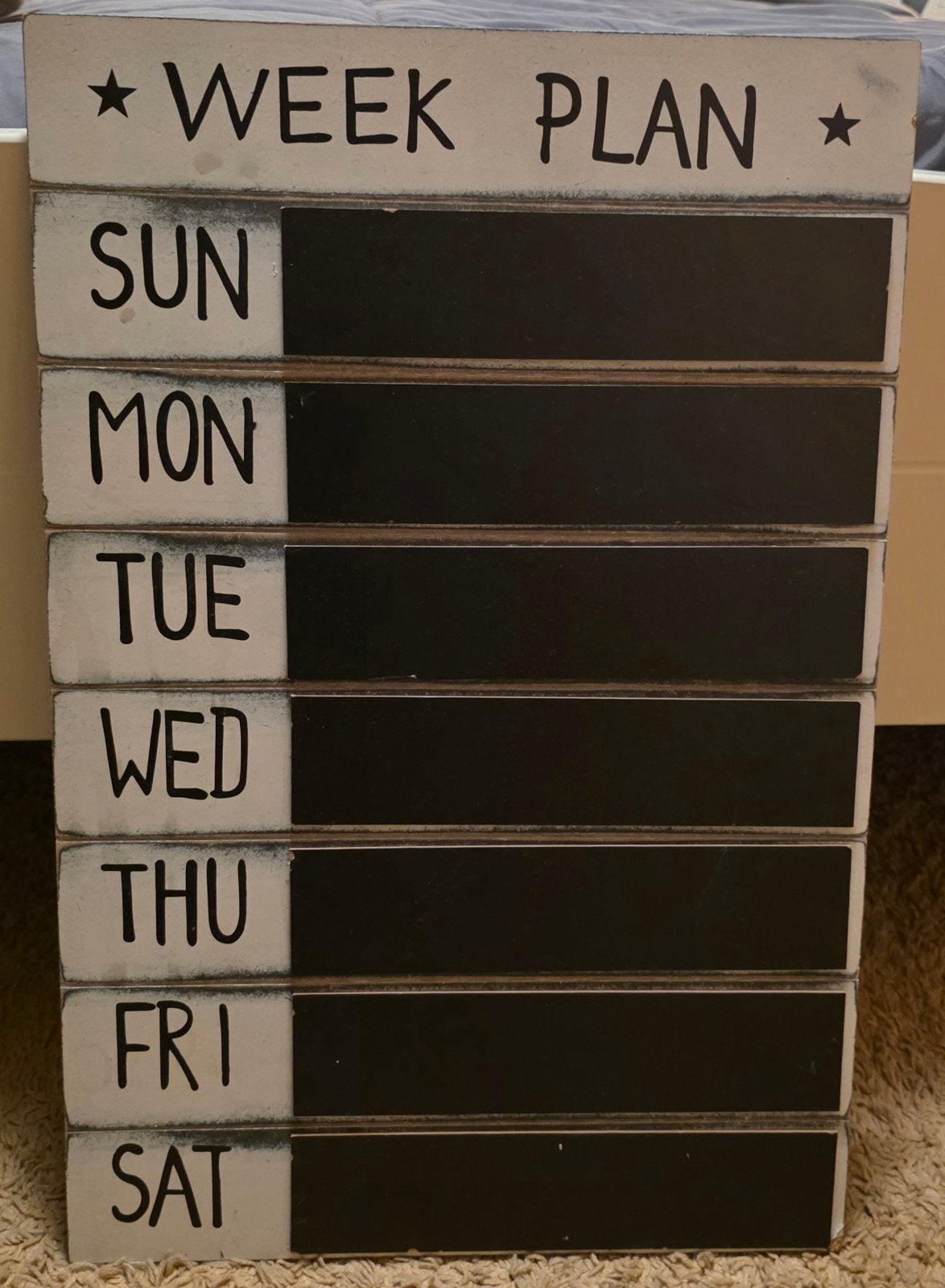 Weekplanner met krijtbordvlakken, Ophalen, Zo goed als nieuw