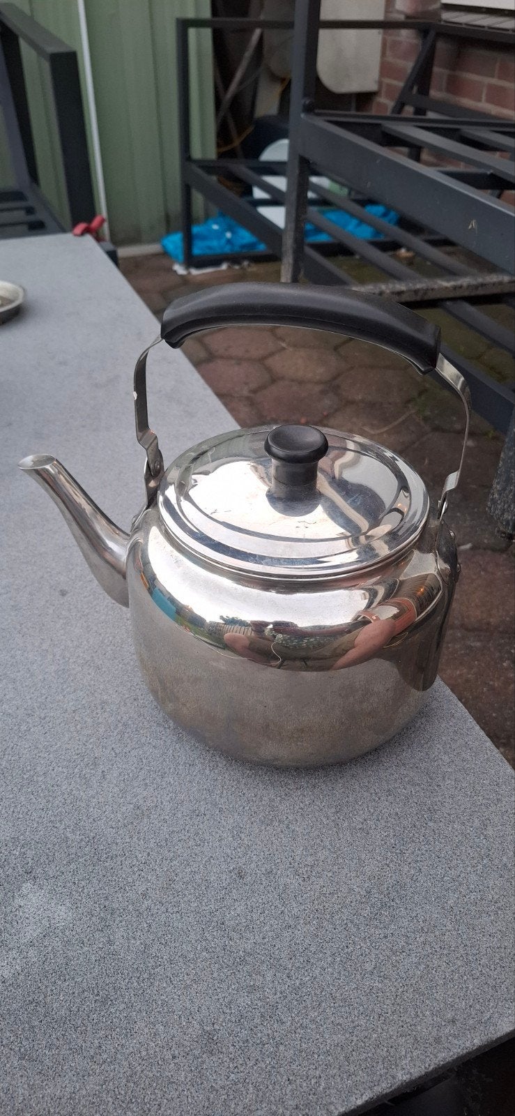 RVS Waterketel / Fluitketel, Theepot/fluitketel, Gebruikt, Zilver, Ophalen of Verzenden
