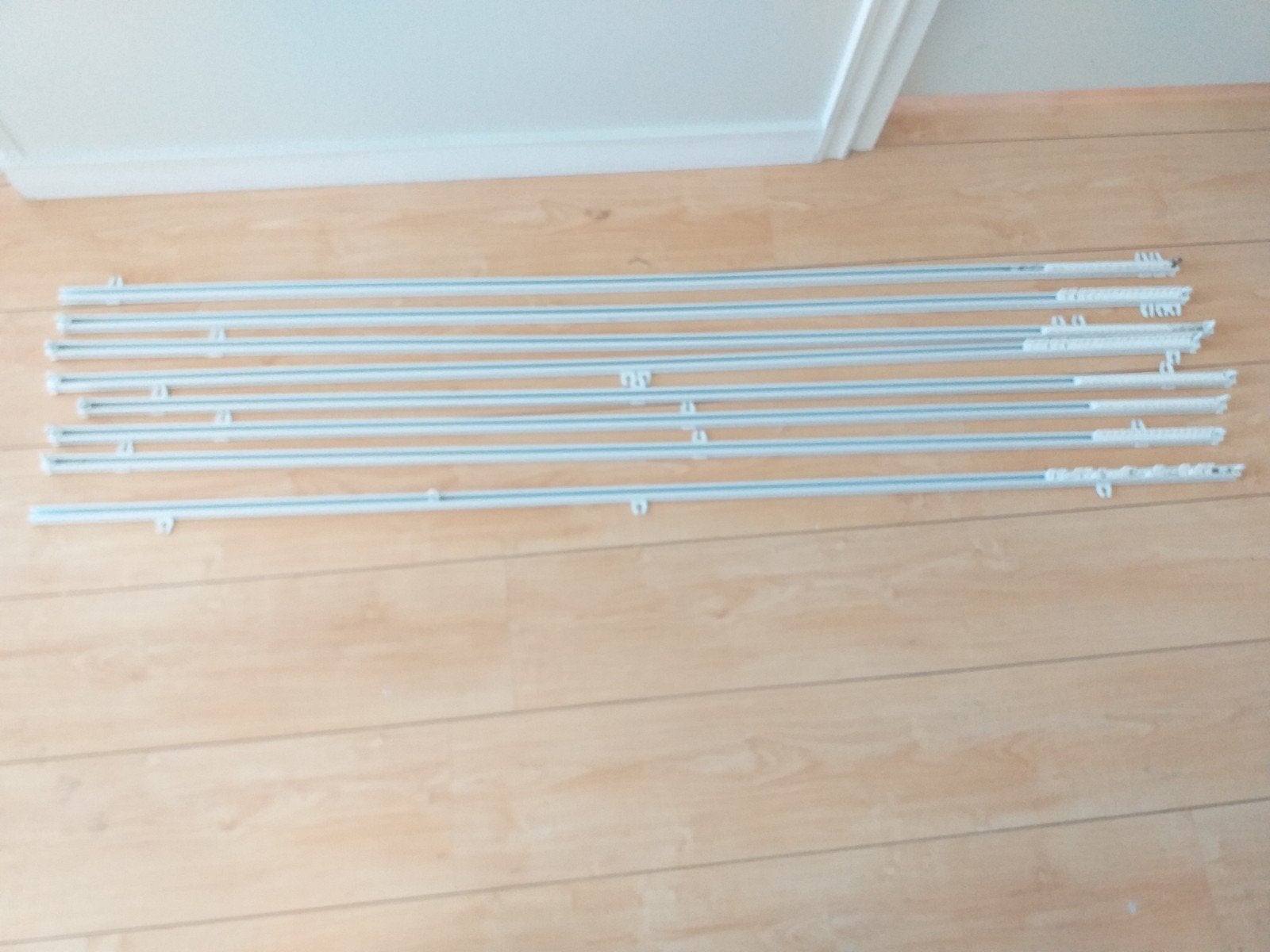 Gordijnrails 154 cm lengte, 8 stuks, Ophalen, Gebruikt, Overige typen
